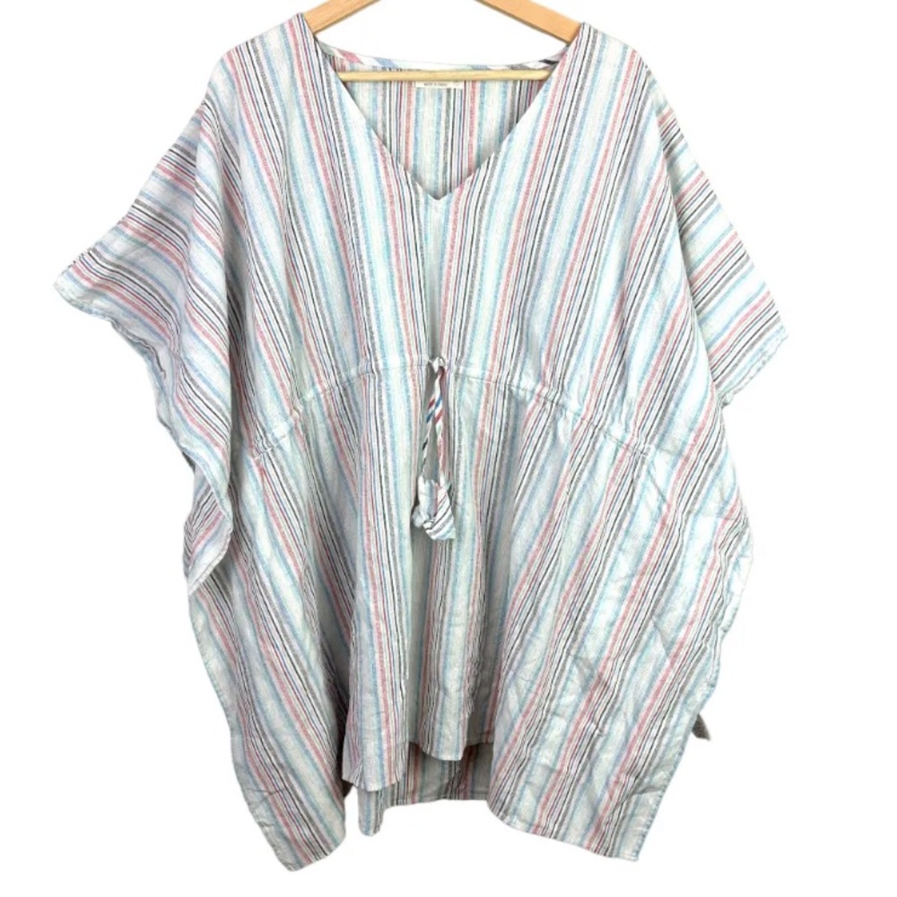 4 Our Dreamers Rainbow Striped Swim Coverup Beach Dress size M.